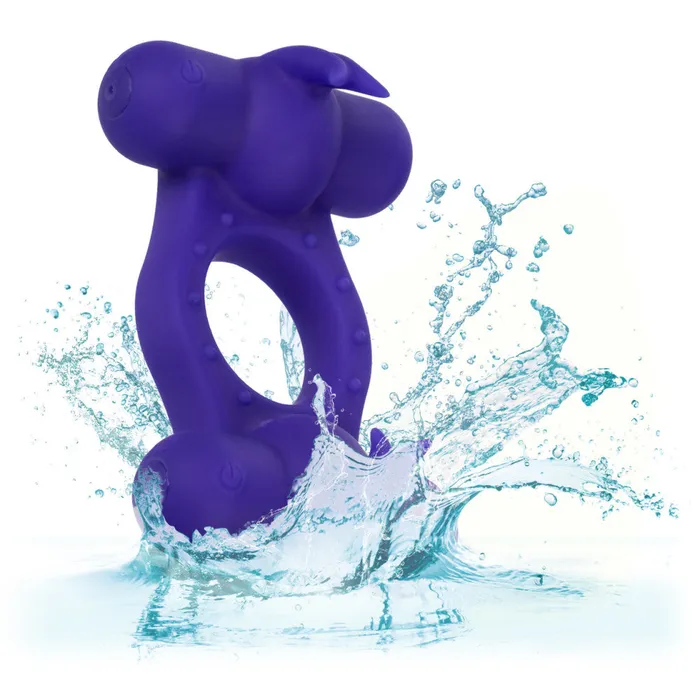 California Exotic Novelties Vibrating Cock Ring with Two Stimulators Triple Orgasm Enhancer Male Sex Toys