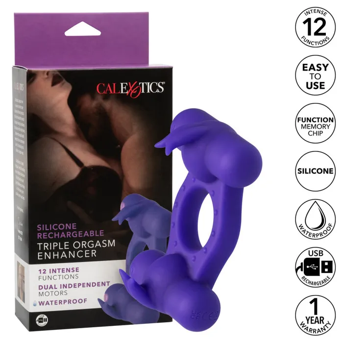 California Exotic Novelties Vibrating Cock Ring with Two Stimulators Triple Orgasm Enhancer Male Sex Toys
