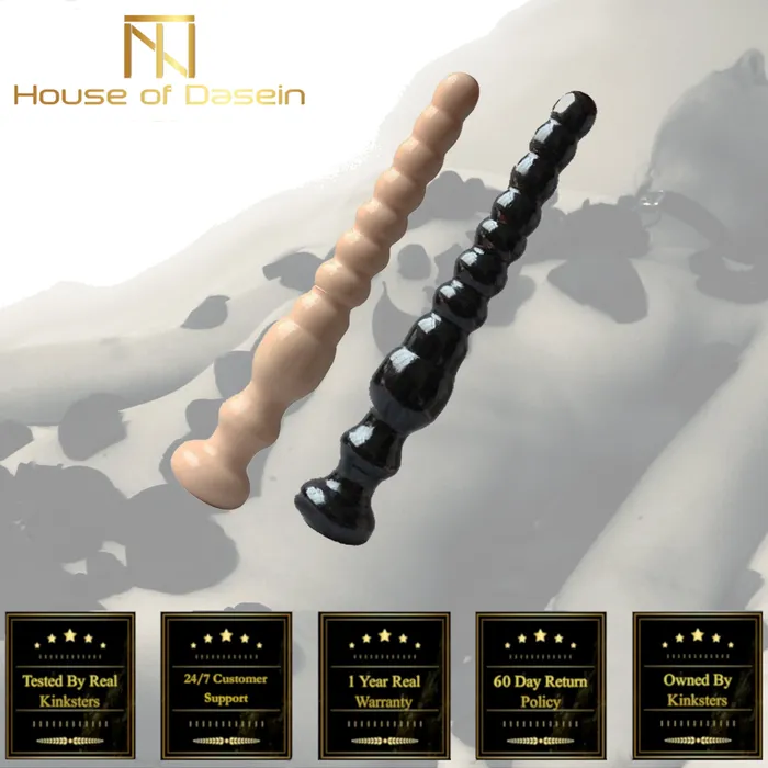 House of Dasein Anal Prostate Stimulators Small Large Long Black Beads Butt Plug Prostate Massager Anal Play Fetish