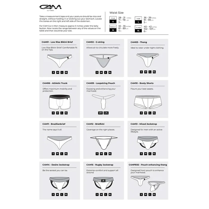 CUT 4 MEN Mens Underwear C4M BL4CK Boost Bikini Brief Leatherette