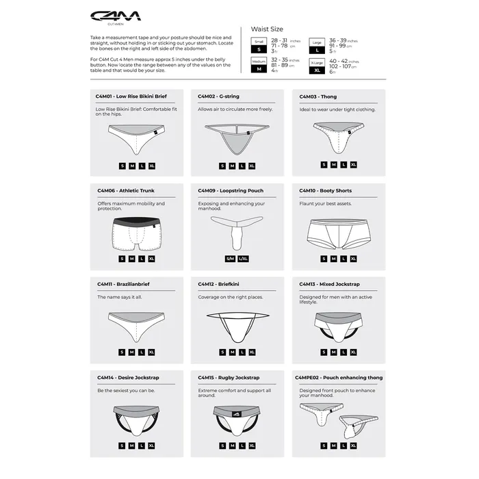 CUT 4 MEN Mens Underwear C4M BL4CK Boost Bikini Brief Leatherette