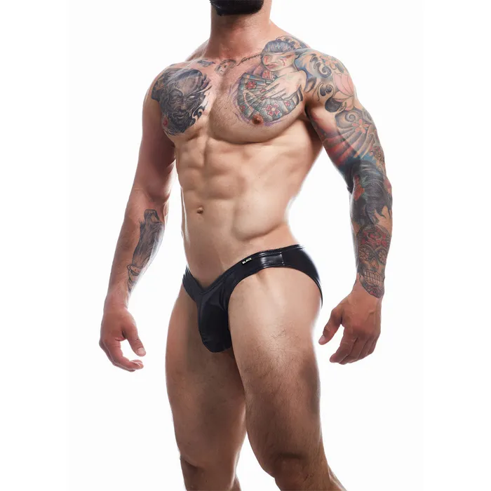 CUT 4 MEN Mens Underwear C4M BL4CK Boost Bikini Brief Leatherette